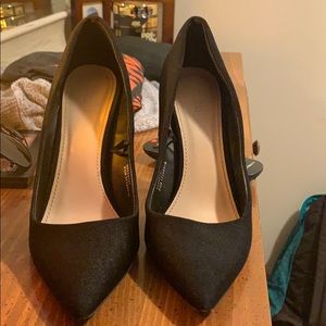 Black high heel shoes